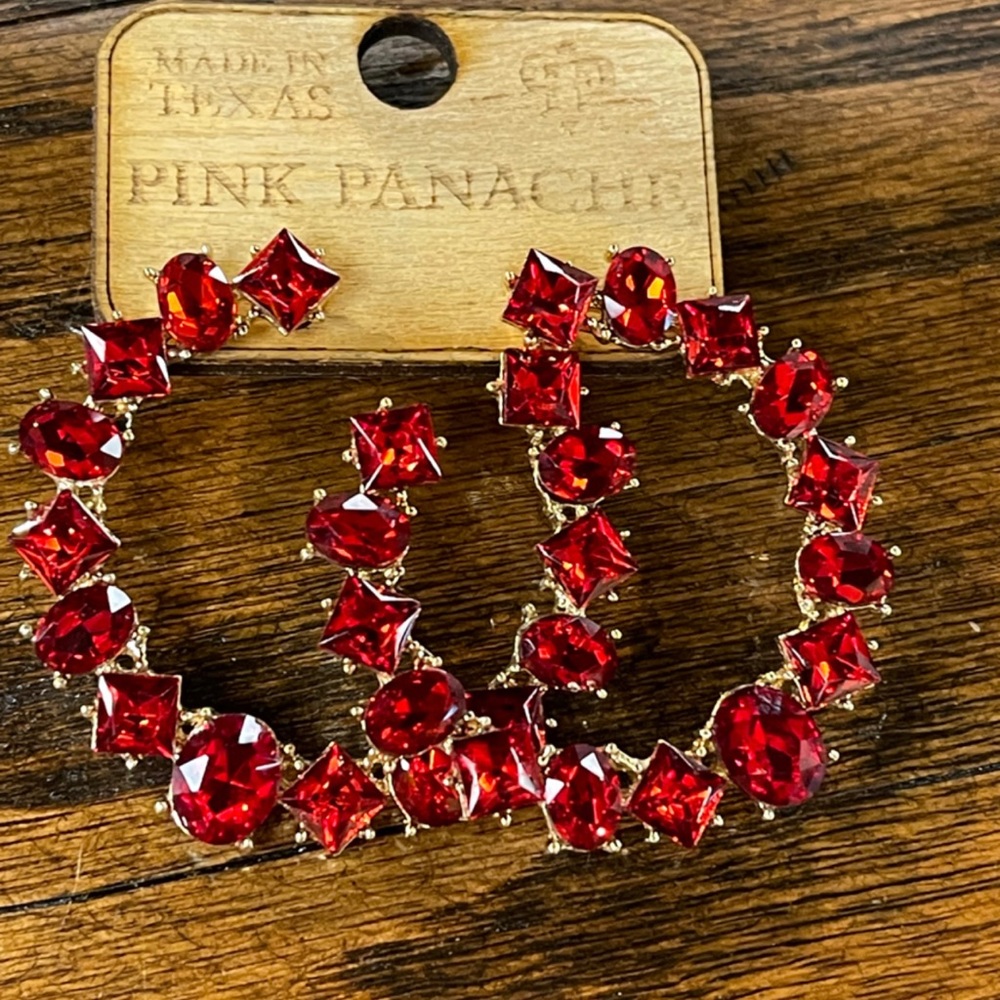 Red Circle Earrings